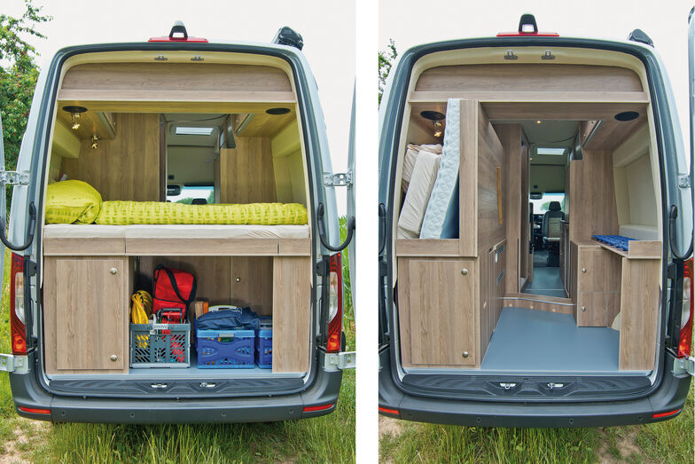 Im Heck ist viel Stauraum.